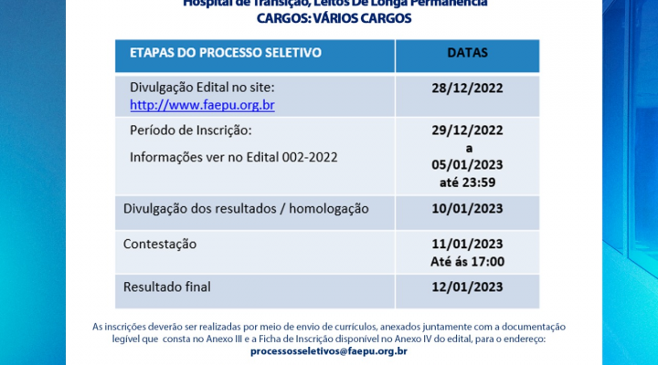 CARTAZ - EDITAL 002-2022_FAEPU - ARAGUARI - Vários Cargos